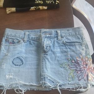 Abercrombie and Fitch Embroidered Mini Jeans Skirt